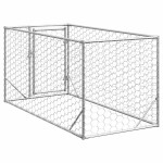 vidaXL Cușcă pentru câini de exterior cu ușă 2x1x1 m, oțel galvanizat