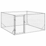 vidaXL Canisa de exterior pentru caini cu usa 2x2x1 m otel galvanizat vidaXL Canisa de exterior pentru caini cu usa 2x2x1 m otel galvanizat