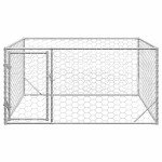 vidaXL Canisa de exterior pentru caini cu usa 2x2x1 m otel galvanizat vidaXL Canisa de exterior pentru caini cu usa 2x2x1 m otel galvanizat