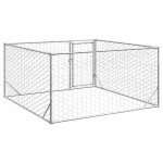 vidaXL Canisa de exterior pentru caini cu usa 2x2x1 m otel galvanizat vidaXL Canisa de exterior pentru caini cu usa 2x2x1 m otel galvanizat