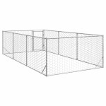 vidaXL Cușcă pentru câini de exterior cu ușă 2x4x1 m, oțel galvanizat