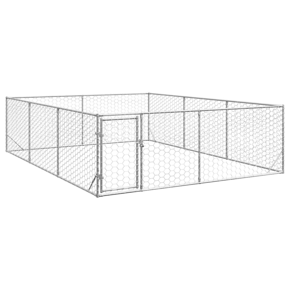 vidaXL Cușcă pentru câini de exterior cu ușă 3x4x1 m, oțel galvanizat