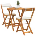 vidaXL Set Bistro de Grădină cu pernă 3 pcs Maro lemn masiv de acacia vidaXL Set Bistro de Grădină cu pernă 3 pcs Maro lemn masiv de acacia