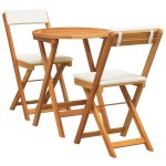 vidaXL Set Bistro de Grădină cu pernă 3 pcs Maro lemn masiv de acacia vidaXL Set Bistro de Grădină cu pernă 3 pcs Maro lemn masiv de acacia