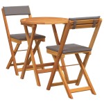 vidaXL Set Bistro de Grădină cu pernă 3 pcs Maro lemn masiv de acacia vidaXL Set Bistro de Grădină cu pernă 3 pcs Maro lemn masiv de acacia