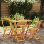 vidaXL Set bistro 5 pcs Maro lemn masiv de acacia
