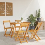 vidaXL Set bistro 5 pcs Maro lemn masiv de acacia