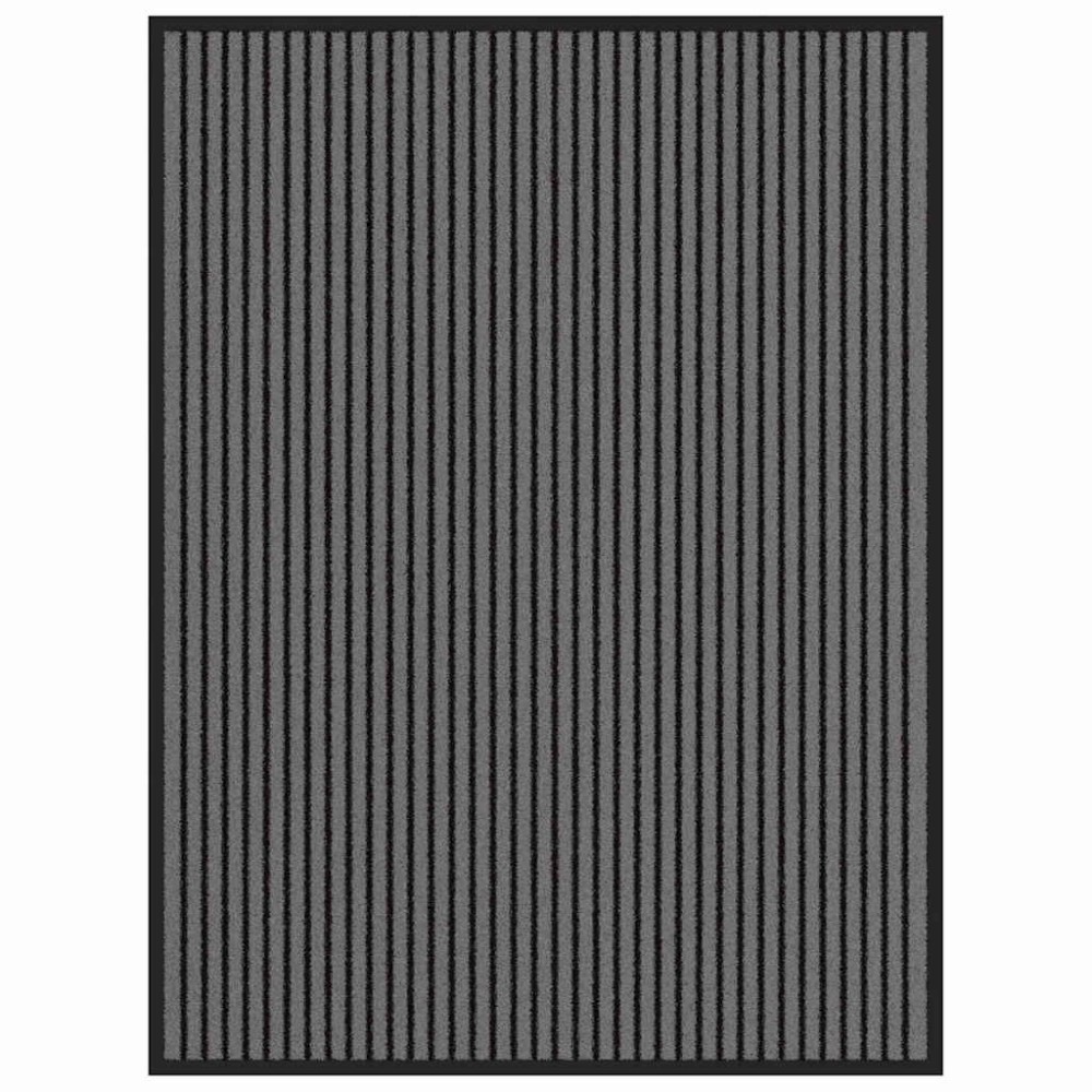 vidaXL Covoraș de intrare Dungi Negru și Gri 80 x 120 cm