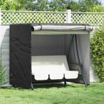 vidaXL Husă pentru Leagăn Simplu Negru 125 x 175 x 160 cm țesătură