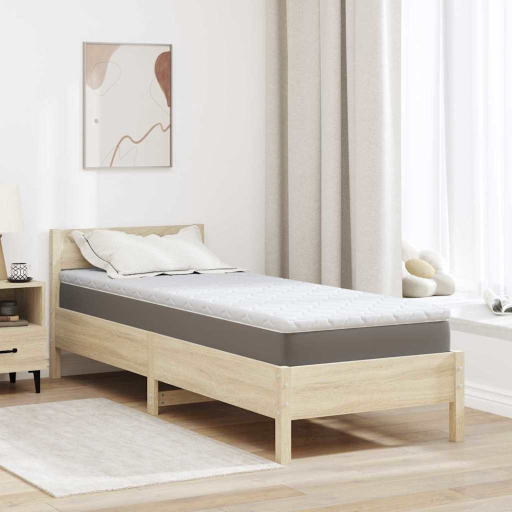 vidaXL Topper din nucă de cocos Alb 80 x 200 x 5 cm Material jacquard