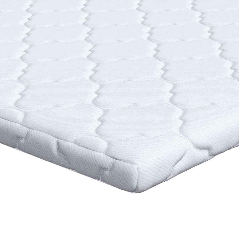 vidaXL Topper din nucă de cocos Alb 160 x 200 x 5 cm Material jacquard