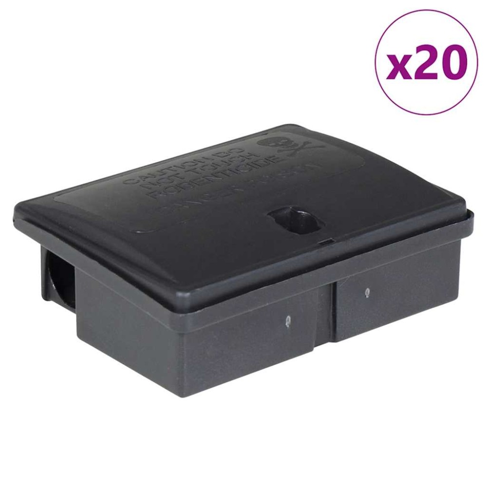 vidaXL Capcane pentru șoareci 20 buc Negru 13x10x4 cm