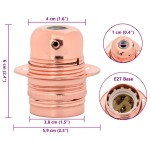 vidaXL Suporturi de lampă 2 buc Rose Gold E27 vidaXL Suporturi de lampă 2 buc Rose Gold E27