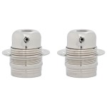 vidaXL Suporturi de lampă 2 buc Nichel satinat E27 vidaXL Suporturi de lampă 2 buc Nichel satinat E27