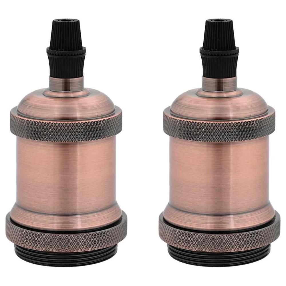 vidaXL Suporturi de lampă 2 buc Roșu Bronz E27