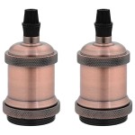vidaXL Suporturi de lampă 2 buc Roșu Bronz E27 vidaXL Suporturi de lampă 2 buc Roșu Bronz E27