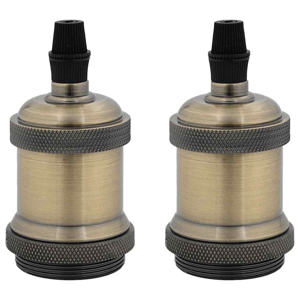 vidaXL Suporturi de lampă 2 buc Bronz E27