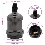 vidaXL Suporturi lămpi 2 buc Negru lucios E27 vidaXL Suporturi lămpi 2 buc Negru lucios E27