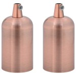vidaXL Suporturi de lampă 2 buc Roșu Bronz E27 vidaXL Suporturi de lampă 2 buc Roșu Bronz E27