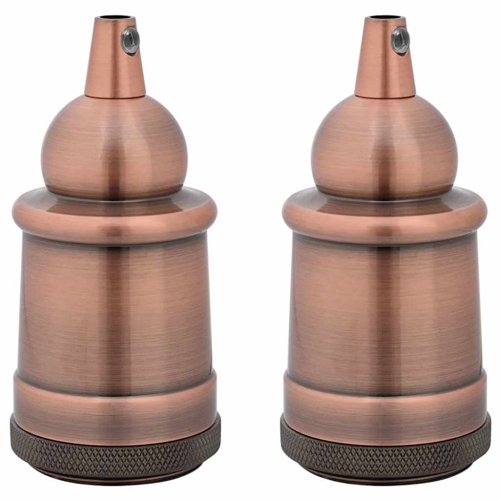 vidaXL Suporturi de lampă 2 buc Roșu Bronz E27