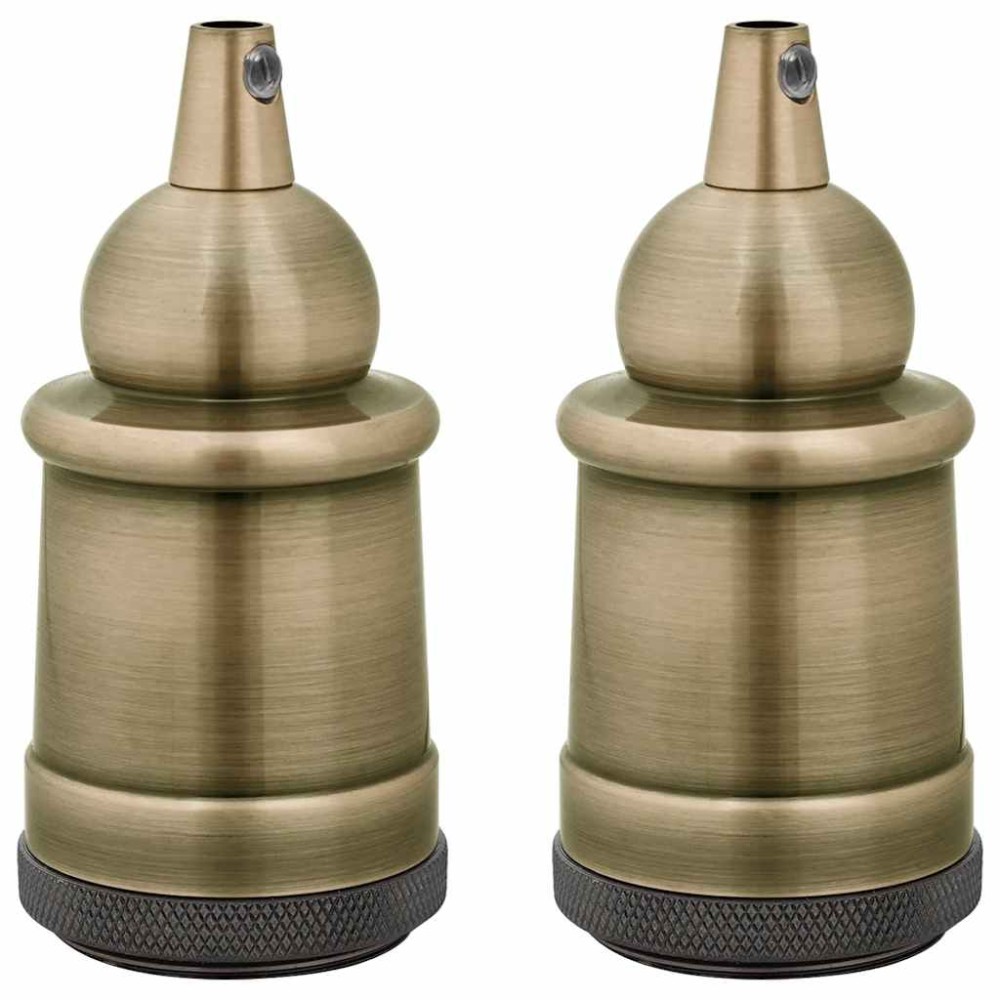 vidaXL Suporturi de lampă 2 buc Bronz E27