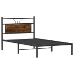 vidaXL Cadru de pat fără saltea Stejar afumat 107x203cm Lemn prelucrat vidaXL Cadru de pat fără saltea Stejar afumat 107x203cm Lemn prelucrat