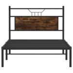 vidaXL Cadru de pat fără saltea Stejar afumat 107x203cm Lemn prelucrat vidaXL Cadru de pat fără saltea Stejar afumat 107x203cm Lemn prelucrat