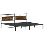 vidaXL Cadru de pat fără saltea Stejar afumat 193x201cm Lemn prelucrat