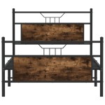 vidaXL Cadru de pat fără saltea Stejar afumat 107x203cm Lemn prelucrat vidaXL Cadru de pat fără saltea Stejar afumat 107x203cm Lemn prelucrat