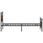 vidaXL Cadru de pat fără saltea Stejar afumat 107x203cm Lemn prelucrat vidaXL Cadru de pat fără saltea Stejar afumat 107x203cm Lemn prelucrat