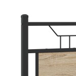 vidaXL Tăblie de pat din Stejar Sonoma 120 cm Lemn prelucrat și oțel