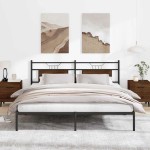 vidaXL Cadru de pat fără saltea Stejar maro 183x203 cm Lemn prelucrat vidaXL Cadru de pat fără saltea Stejar maro 183x203 cm Lemn prelucrat