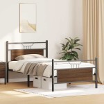 vidaXL Cadru de pat fără saltea Stejar maro 107x203 cm Lemn prelucrat