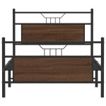 vidaXL Cadru de pat fără saltea Stejar maro 107x203 cm Lemn prelucrat