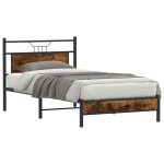 vidaXL Cadru de pat fără saltea Stejar afumat 107x203cm Lemn prelucrat vidaXL Cadru de pat fără saltea Stejar afumat 107x203cm Lemn prelucrat