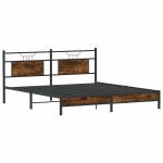 vidaXL Cadru de pat fără saltea Stejar afumat 160x200cm Lemn prelucrat vidaXL Cadru de pat fără saltea Stejar afumat 160x200cm Lemn prelucrat
