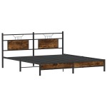 vidaXL Cadru de pat fără saltea Stejar afumat 183x203cm Lemn prelucrat