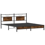vidaXL Cadru de pat fără saltea Stejar afumat 183x213cm Lemn prelucrat