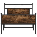 vidaXL Cadru de pat fără saltea Stejar afumat 107x203cm Lemn prelucrat vidaXL Cadru de pat fără saltea Stejar afumat 107x203cm Lemn prelucrat