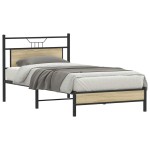 vidaXL Cadru de pat fără saltea Stejar Sonoma 107x203cm Lemn prelucrat