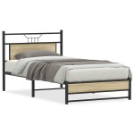 vidaXL Cadru de pat fără saltea Stejar Sonoma 107x203cm Lemn prelucrat vidaXL Cadru de pat fără saltea Stejar Sonoma 107x203cm Lemn prelucrat