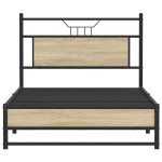 vidaXL Cadru de pat fără saltea Stejar Sonoma 107x203cm Lemn prelucrat vidaXL Cadru de pat fără saltea Stejar Sonoma 107x203cm Lemn prelucrat