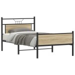 vidaXL Cadru de pat fără saltea Stejar Sonoma 107x203cm Lemn prelucrat vidaXL Cadru de pat fără saltea Stejar Sonoma 107x203cm Lemn prelucrat