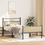 vidaXL Cadru de pat fără saltea Stejar Sonoma 107x203cm Lemn prelucrat vidaXL Cadru de pat fără saltea Stejar Sonoma 107x203cm Lemn prelucrat
