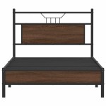 vidaXL Cadru de pat fără saltea Stejar maro 107x203 cm Lemn prelucrat