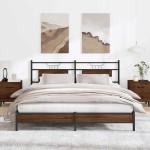 vidaXL Cadru de pat fără saltea Stejar maro 183x203 cm Lemn prelucrat vidaXL Cadru de pat fără saltea Stejar maro 183x203 cm Lemn prelucrat