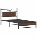 vidaXL Cadru de pat fără saltea Stejar maro 107x203 cm Lemn prelucrat