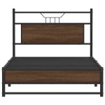 vidaXL Cadru de pat fără saltea Stejar maro 107x203 cm Lemn prelucrat