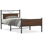 vidaXL Cadru de pat fără saltea Stejar maro 107x203 cm Lemn prelucrat