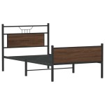 vidaXL Cadru de pat fără saltea Stejar maro 107x203 cm Lemn prelucrat